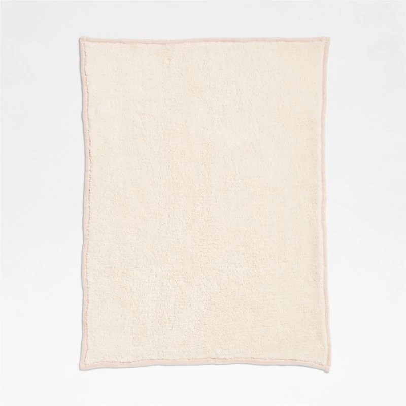 Heathered Lilac Rose Striped Sherpa Baby Stroller Blanket