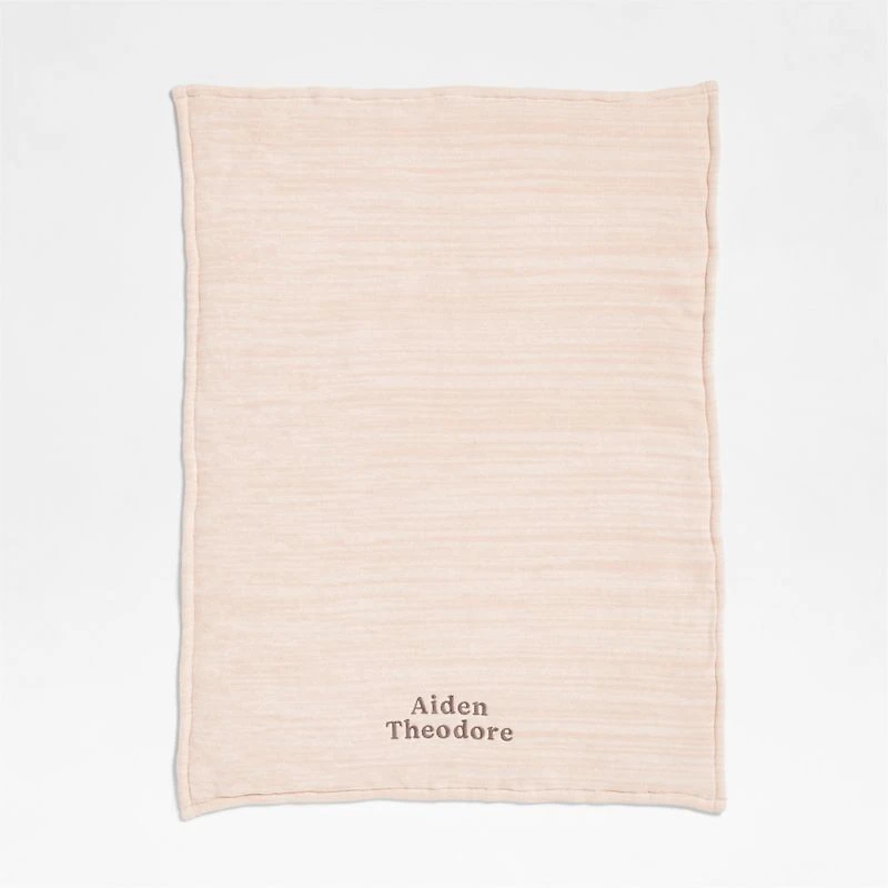 Heathered Lilac Rose Striped Sherpa Baby Stroller Blanket