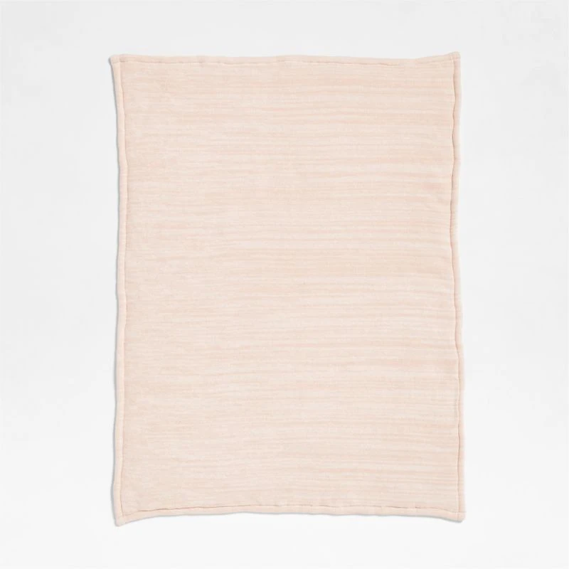 Heathered Lilac Rose Striped Sherpa Baby Stroller Blanket