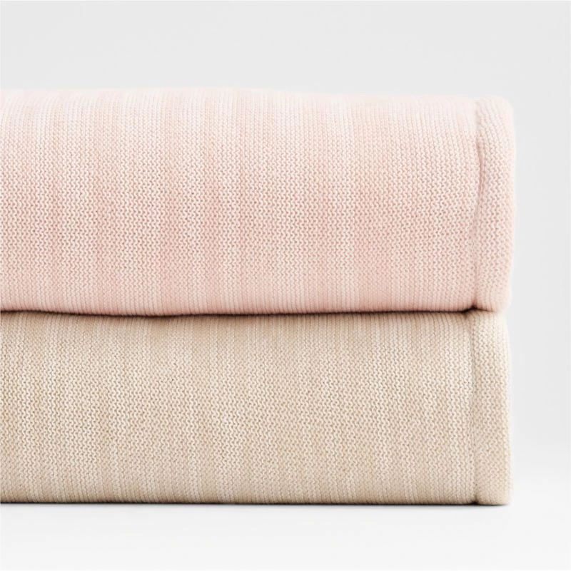 Heathered Lilac Rose Striped Sherpa Baby Stroller Blanket