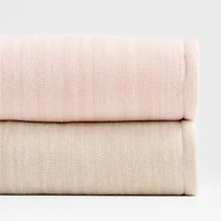 Heathered Lilac Rose Striped Sherpa Baby Stroller Blanket