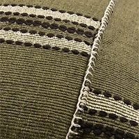 Helena Blanket Stitch 20"x20" Burnt Green Throw Pillow with Feather Insert