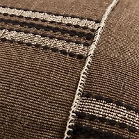 Helena Blanket Stitch 20"x20" Deep Brown Throw Pillow with Feather Insert