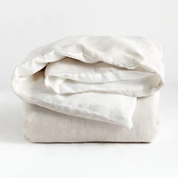 Aire Natural Hemp Reversible Warm Natural and Ivory King Duvet Cover