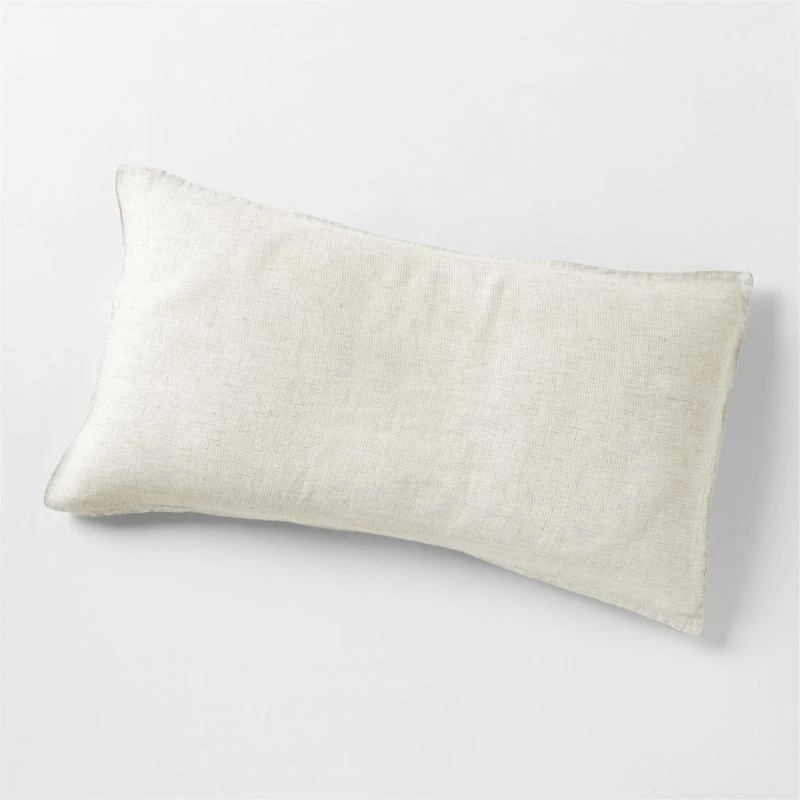 Aire Natural Hemp Garden Green Grid King Bed Pillow Sham