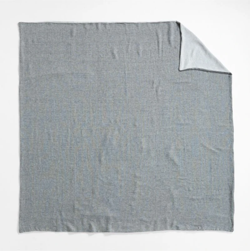 Aire Natural Hemp Ink Black Grid King Duvet Cover