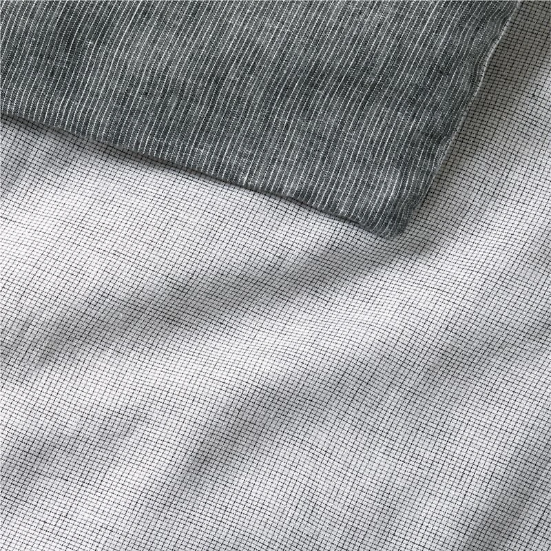 Aire Natural Hemp Ink Black Grid King Duvet Cover