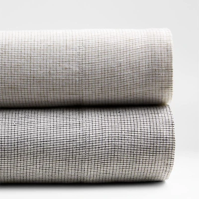 Aire Natural Hemp Ink Black Grid Twin/Twin XL Bed Sheet Set