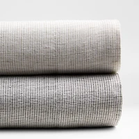 Aire Natural Hemp Ink Black Grid Twin/Twin XL Bed Sheet Set