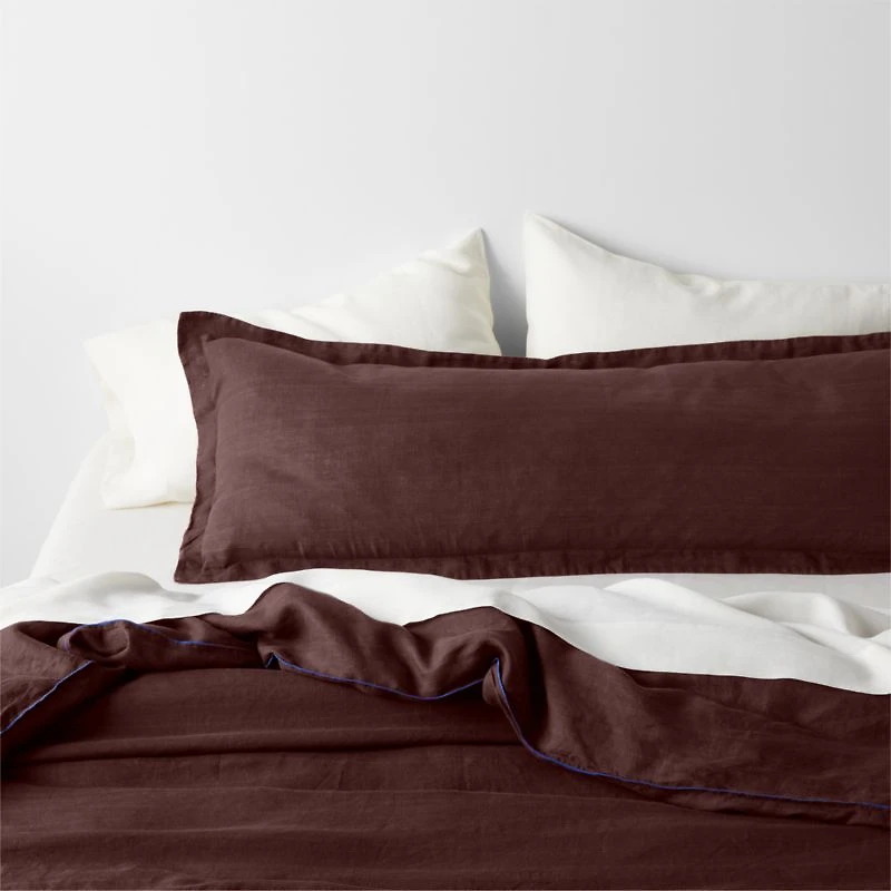 Hemp 54"x20" Cider Burgundy Throw Pillow Cover