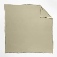 Aire Natural Hemp Merrow Stitch Garden Green Full/Queen Duvet Cover