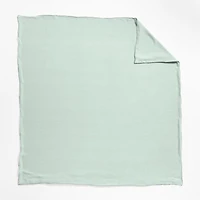 Aire Natural Hemp Merrow Stitch Verte Green Full/Queen Duvet Cover