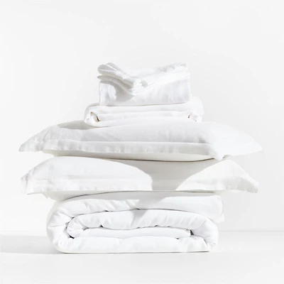 Aire Natural Hemp White Full Bedding Set