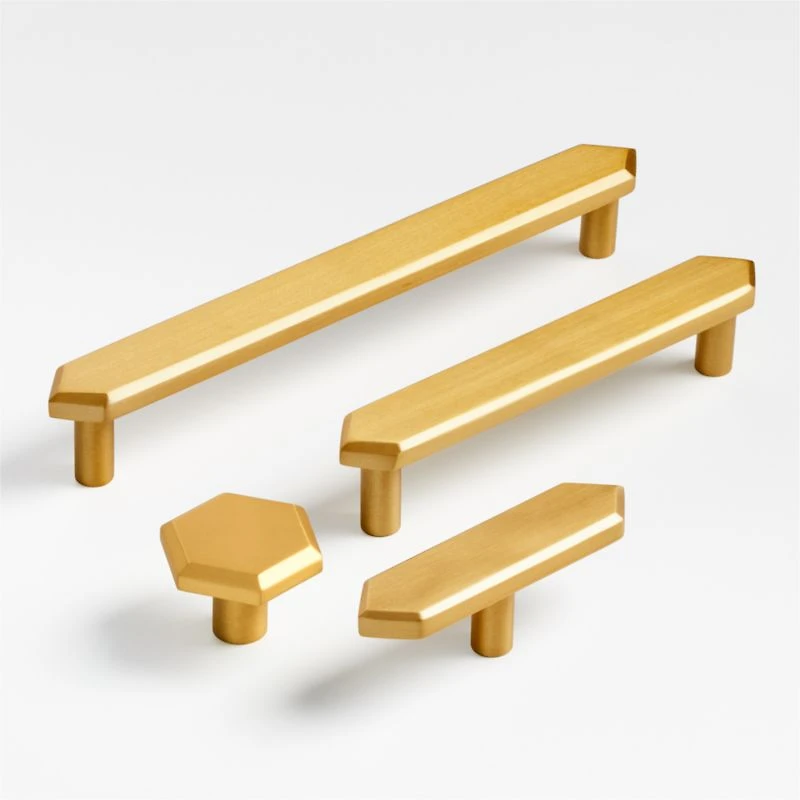 Hex 3" Brass Bar Pull