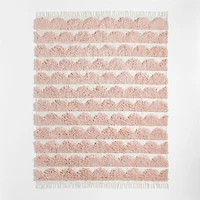Hi/Low Scallop Elegant Pink Flatweave Kids Performance Area Rug 5'x8'