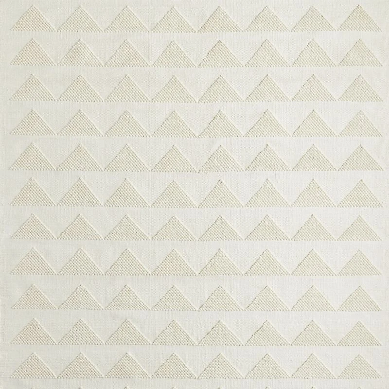 Hi/Low Triangle Pampas Ivory Flatweave Kids Performance Area Rug 5'x8'