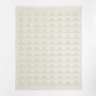 Hi/Low Triangle Pampas Ivory Flatweave Kids Performance Area Rug 5'x8'