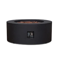 Highlands Black Metal Round Outdoor Natural Gas and Propane Fire Pit Table