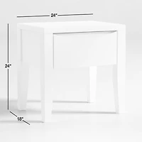 Hilde White Wood Nightstand