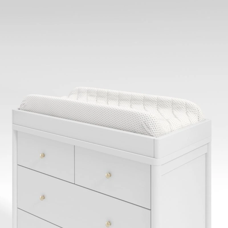 White Wood Baby Changing Table Topper