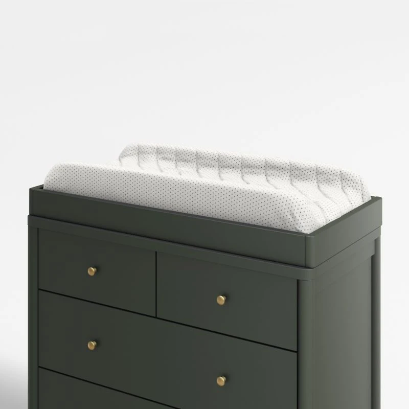 Olive Green Wood Baby Changing Table Topper
