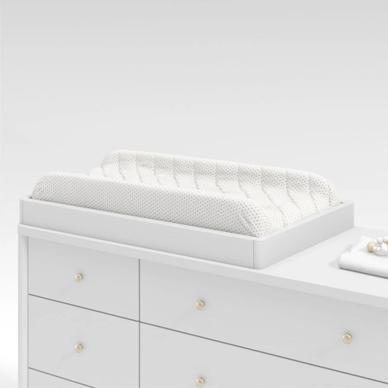 White Wood Baby Changing Table Topper