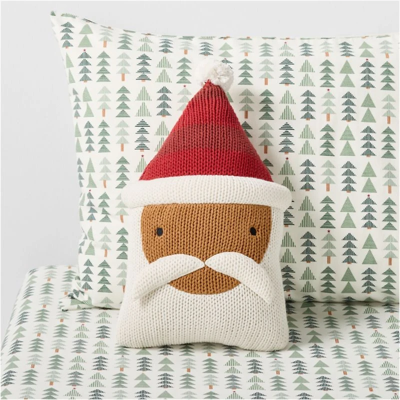 Santa Knit Kids Christmas Throw Pillow