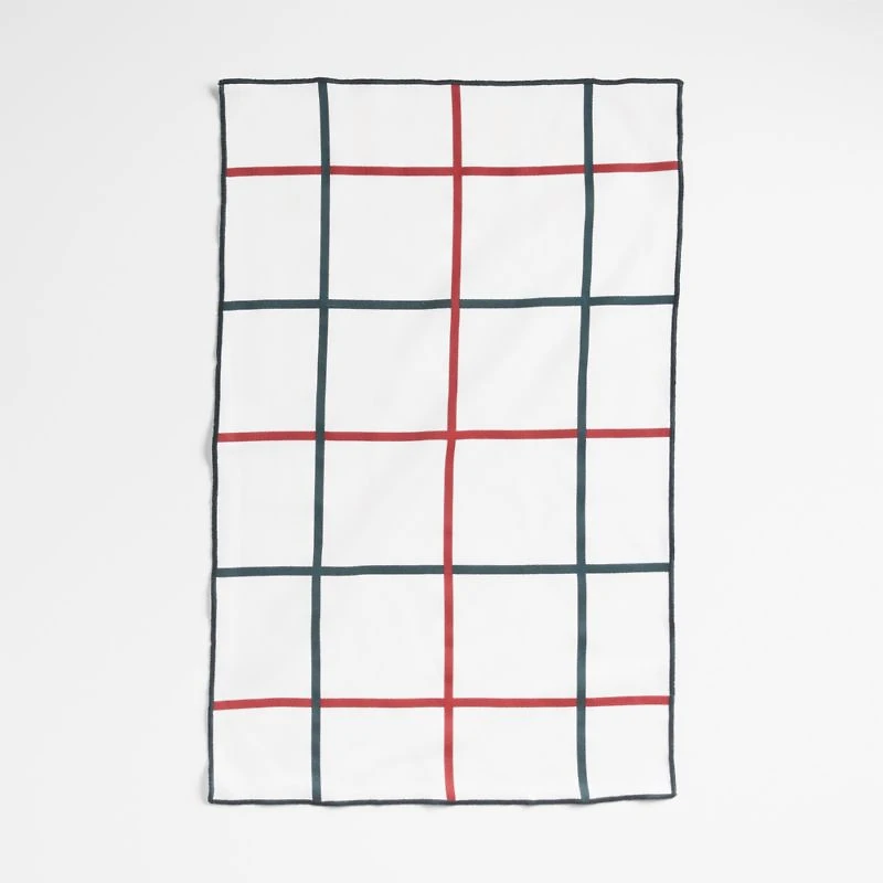 Holiday Stripe and Plaid Organic Cotton Dish Towels, Set of 2