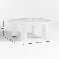 Homage Marble and White Oak Wood 44" Round Coffee Table