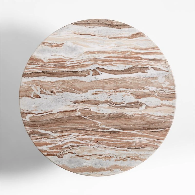 Homage Marble and White Oak Wood 44" Round Coffee Table