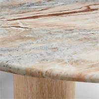 Homage Marble and White Oak Wood 44" Round Coffee Table