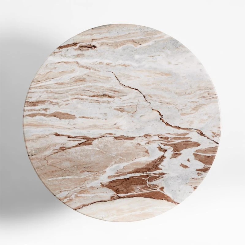 Homage Marble and White Oak Wood 44" Round Coffee Table