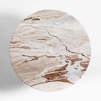 Homage Marble and White Oak Wood 44" Round Coffee Table