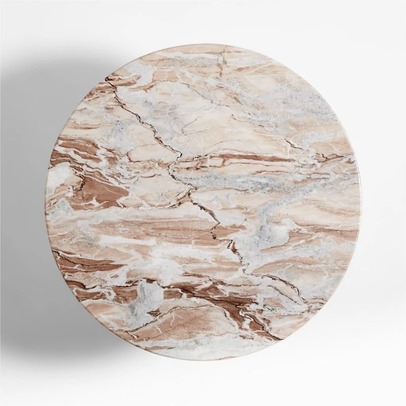 Homage Marble and White Oak Wood 44" Round Coffee Table
