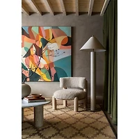 Remi Natural Linen Floor Lamp 65"