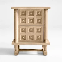 Honore Oak Wood Nightstand with Drawers by Athena Calderone