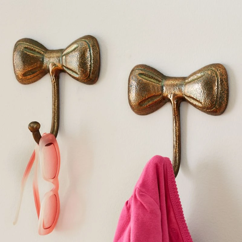 Little Bow Gold Metal Kids Wall Hook