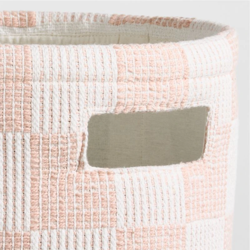 Hopscotch Elegant Pink and Classic Mauve Checkerboard Shelf Storage Bin