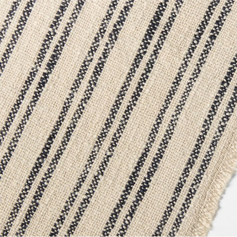 Hudson 120" Midnight Navy and Natural Stripe Table Runner