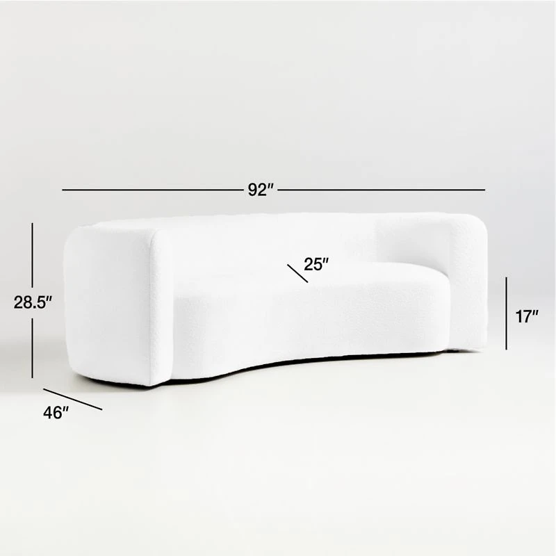 Hugger Curved Boucle Sofa by Leanne Ford