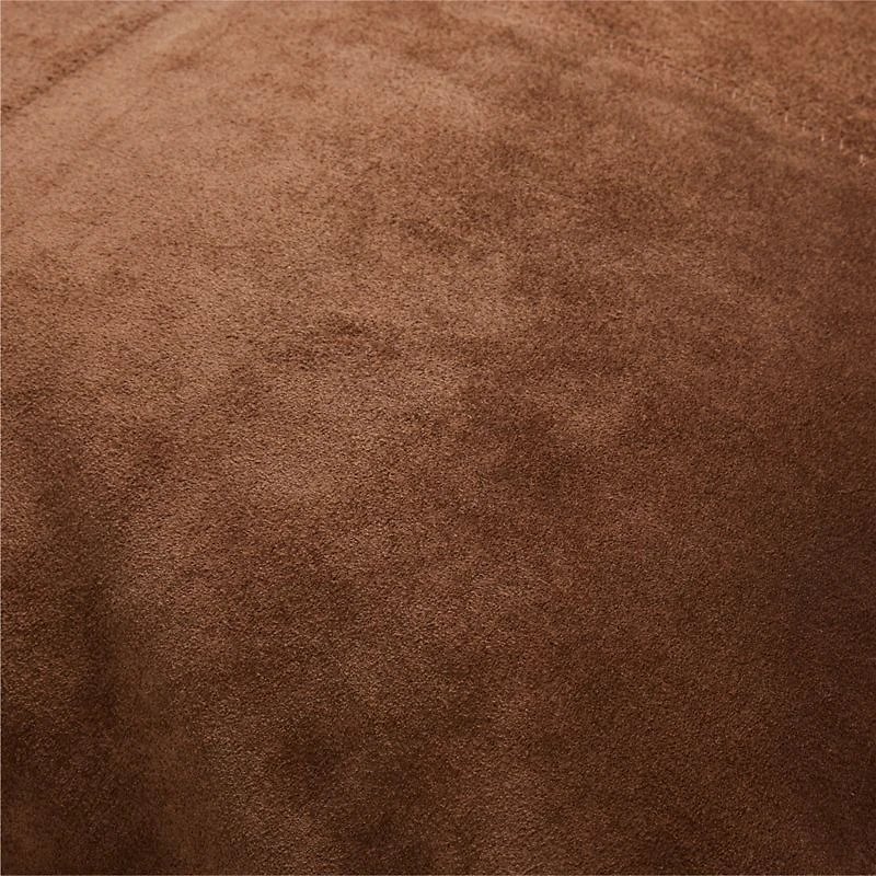 Hyde Pieced Suede 23"x23" Brown Throw Pillow Cover