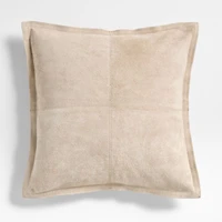 Hyde Pieced Suede 23x23 Cream Throw Pillow Cover