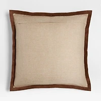 Hyde Pieced Suede 23"x23" Brown Throw Pillow Cover