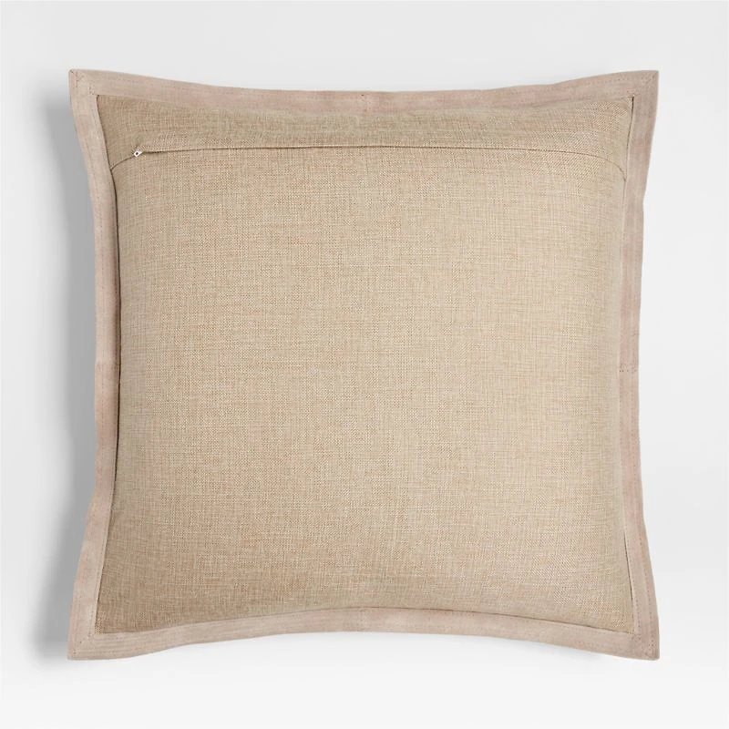 Hyde Pieced Suede 23"x23" Cream Throw Pillow Cover