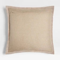 Hyde Pieced Suede 23"x23" Cream Throw Pillow Cover