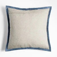 Hyde Pieced Suede 23"x23" Coy Blue Throw Pillow Cover