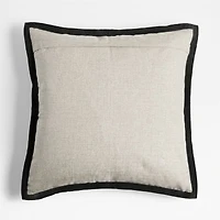 Hyde Pieced Suede 23"x23" Smoky Black Throw Pillow Cover