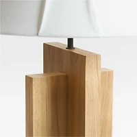 Il Solido Crossbase Oak Wood Floor Lamp with White Shade by Athena Calderone