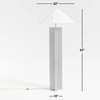 Il Solido Crossbase Oak Wood Floor Lamp with White Shade by Athena Calderone