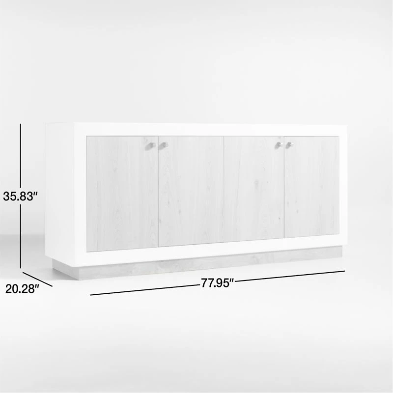 Ibiza Oak and Plaster 78" Credenza